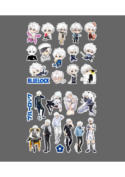 Bluelock-Nagi Seishiro-Parlak Kağıt -2li Sticker Set-Telefon Süsleme Blue Lock Etiket fırsatları