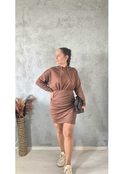 Kahverengi Sweat Elbise