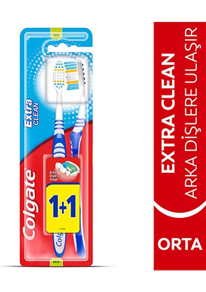 2 Adet Colgate Diş Fırçası Extra Clean 1+1