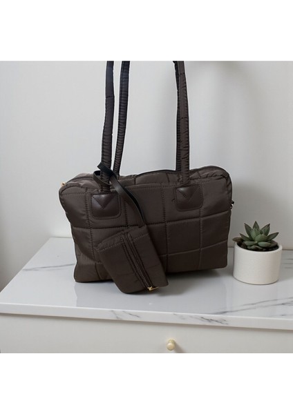 Kapitone Mini Cüzdanlı Kadın Omuz Çantası