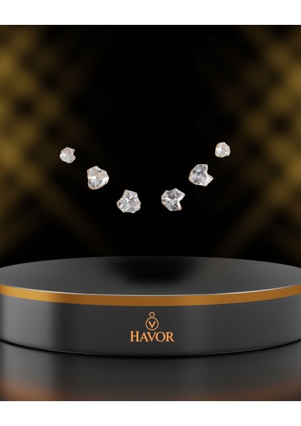 Zirkon Taşlı Kalp Model Kadın Küpe Seti - 316L Çelik, Altın Renk, Şık ve Zarif Tasarım fırsatları