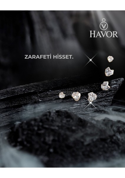 Zirkon Taşlı Kalp Model Kadın Küpe Seti - 316L Çelik, Altın Renk, Şık ve Zarif Tasarım indirimleri