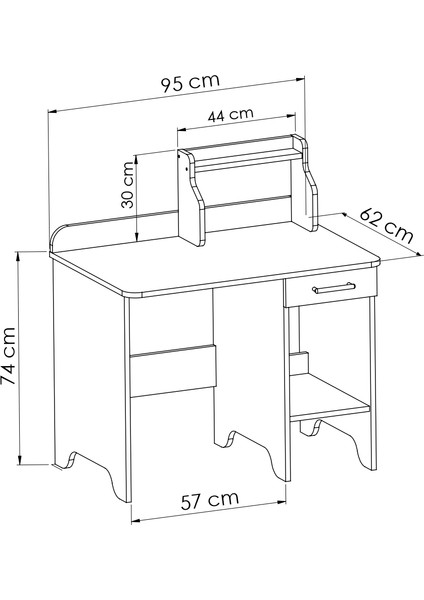 Ayışığı Serisi Çalışma Masası- Çocuk Odası Çalışma Masası-Bilgisayar Masası