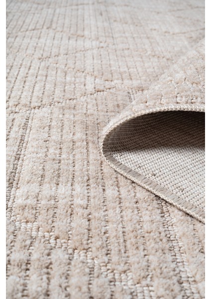 Yalın Bukle Salon Halısı Hav Vermez Mutfak Halısı Çocuk Odası Halısı Koridor 5579 Bej