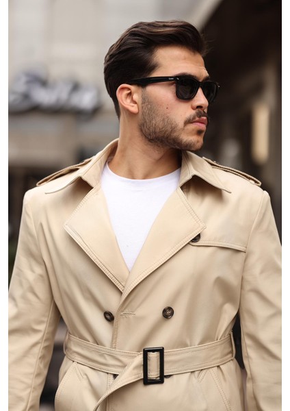 Uzun Beli Kemerli Apoletli Trençkot & Pardesü fırsatları