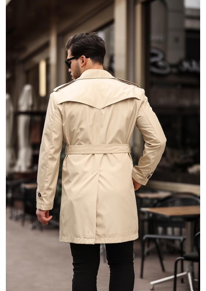 Uzun Beli Kemerli Apoletli Trençkot & Pardesü indirimleri