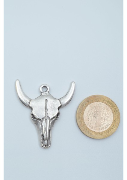 Boğa - Kuru Kafa Gümüş Kaplama Örme Zincir Kolye fırsatları