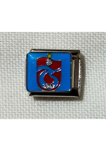 Trabzonspor Logosu – Koleksiyonluk, 1967 Tasarım Charm, Italyan Bileklik Uyumlu Paslanmaz Çelik