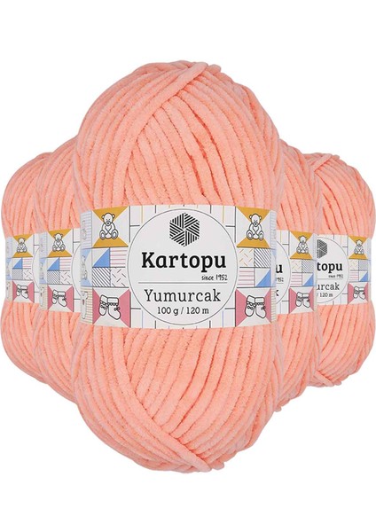 5 Adet Yumurcak Kadife El Örgü Ipi Somon K218