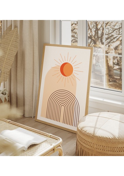 Güneşin Ahengi Soyut Çerçeve Görünümlü 3'lü Set Mdf Poster modelleri