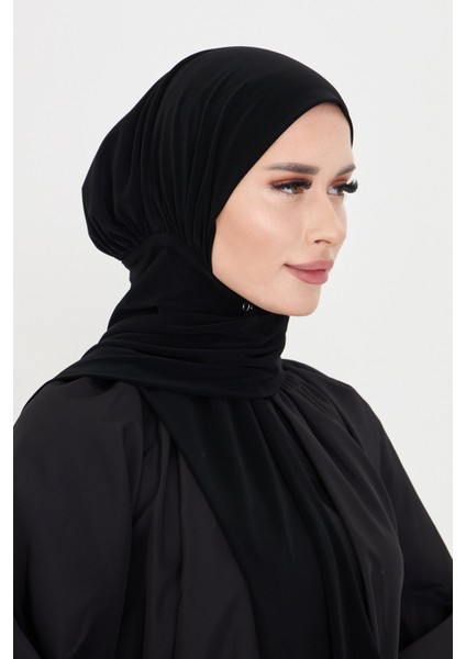 Siyah Pratik Hazır Geçmeli Tesettür Bone Sandy Boyunluklu Çıtçıtlı 2505_01 fiyatları