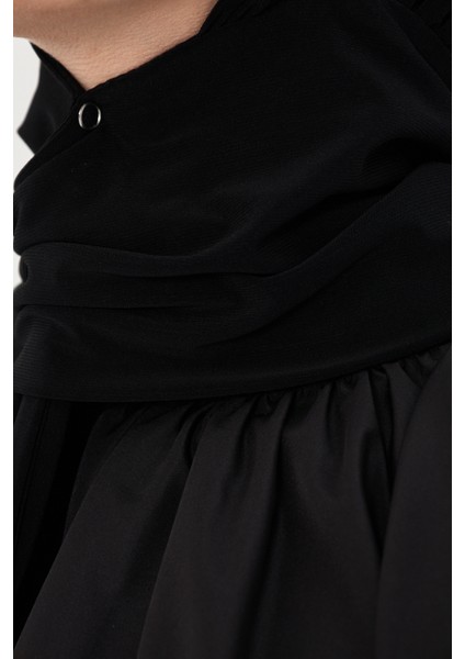 Siyah Pratik Hazır Geçmeli Tesettür Bone Sandy Boyunluklu Çıtçıtlı 2505_01 modelleri