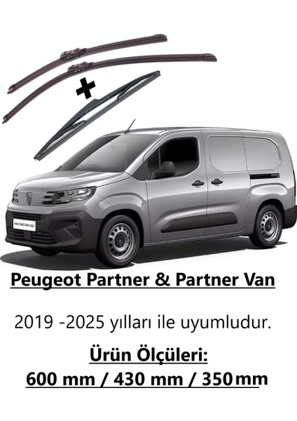 Peugeot Partner & Partner Van 2019-2025 Ön ve Arka Silecek Takımı