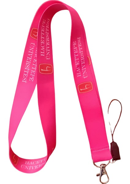 Pembe Hacettepe Üniversitesi Boyun Askı Ipi ve Telefon Askısı + Kartlık