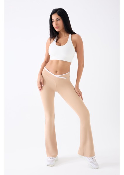 Imaj 486 Bej Renk Toparlayıcı ve Extra Esnek Etkili Normal Bel Ispanyol Paça Hamile Tayt fiyatları