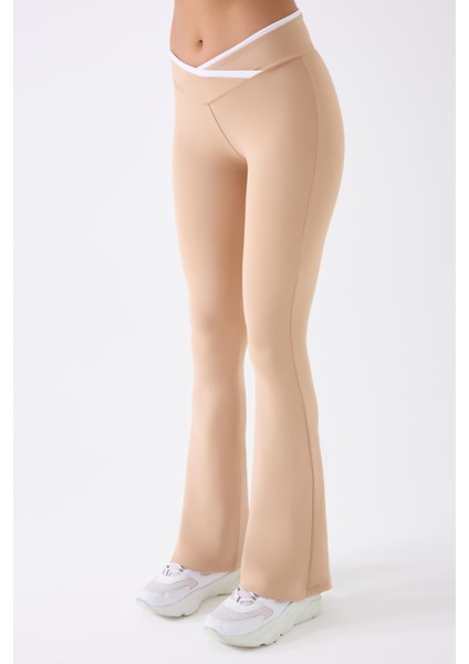 Imaj 486 Bej Renk Toparlayıcı ve Extra Esnek Etkili Normal Bel Ispanyol Paça Hamile Tayt indirimleri