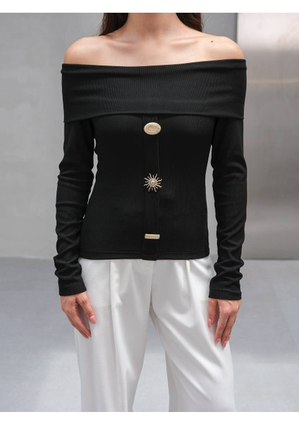 Madonna Yaka Üç Düğmeli Bluz modelleri