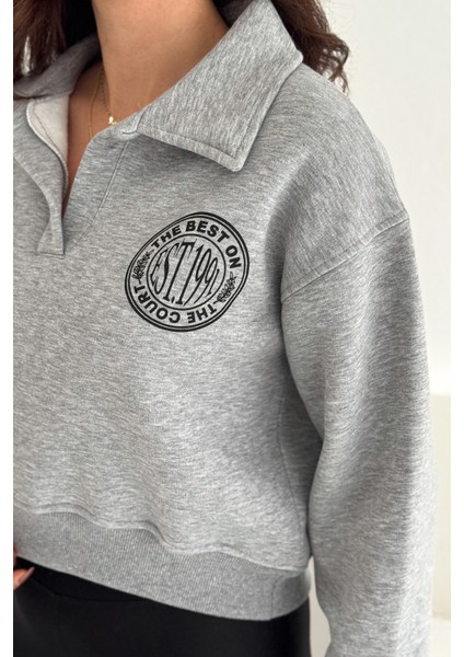 Kadın Baskılı Oversize Sweatshirt – Sporty Season 1992