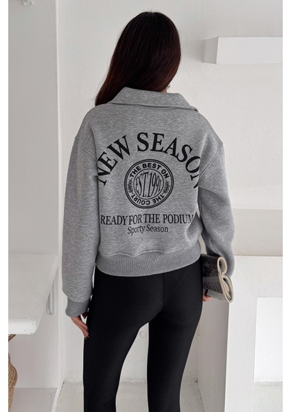 Kadın Baskılı Oversize Sweatshirt – Sporty Season 1992