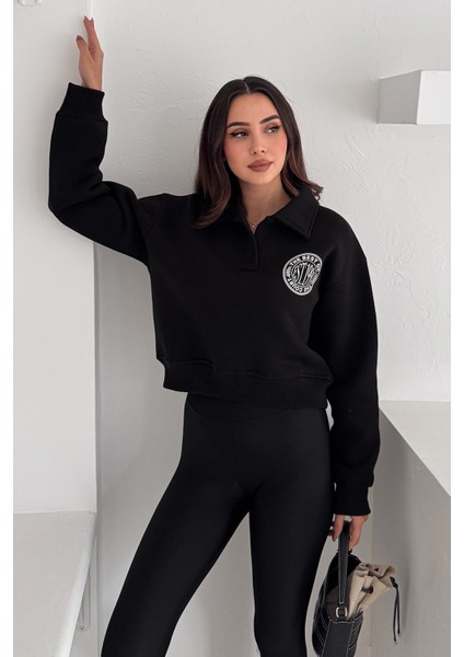 Kadın Baskılı Oversize Sweatshirt – Sporty Season 1992 fırsatları