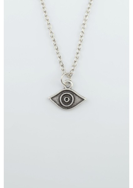 Minimal Göz Gümüş Kaplama Düz Zincir Kolye