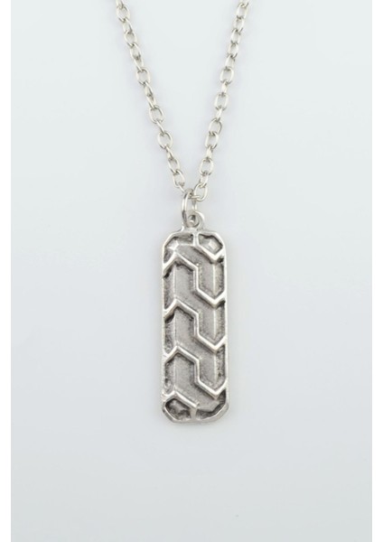 Çubuk Bar Gümüş Kaplama Düz Zincir Kolye