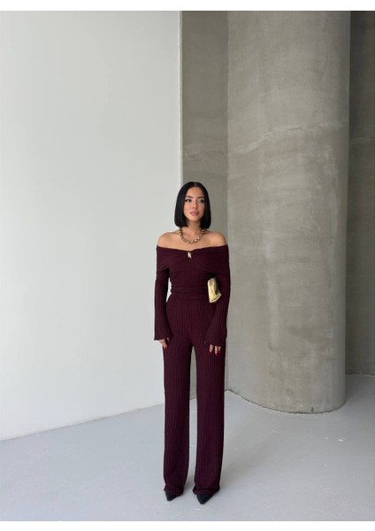 Madonna Yaka Önü Broşlu Bürümcük Takım