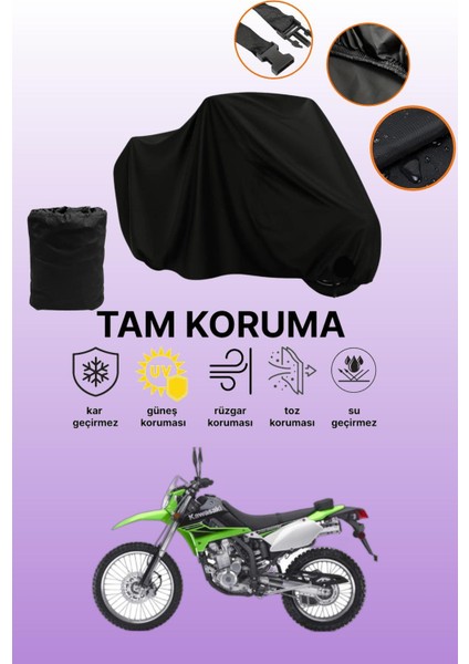Siyah Kawasaki Klx 250 Uyumlu Motor Branda, Koruyucu Örtü, Motosiklet Brandası