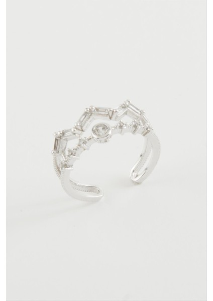 Zikzak Zirkon Taşlı Yüzük