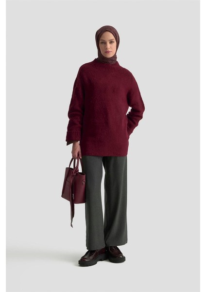 Düz Triko 25KD6001 Bordo