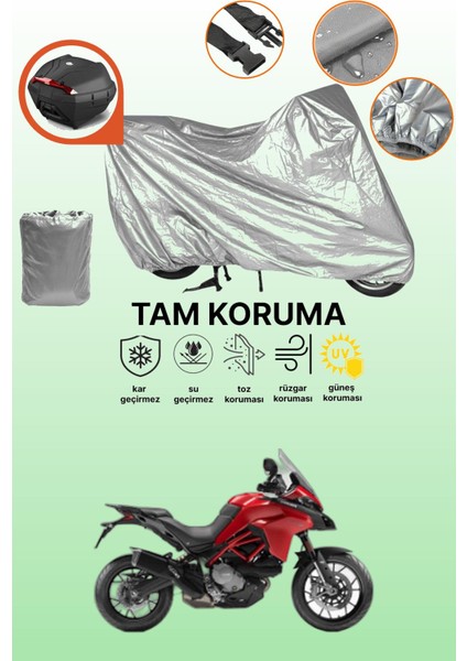 Gri Arka Çanta Uyumlu Ducati Multistrada Uyumlu Motor Brandası, Koruyucu Örtü