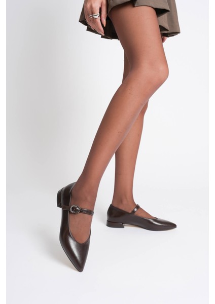 Htiderem Kadın Acı Kahve Günlük Kısa Topuklu Ayakkabı