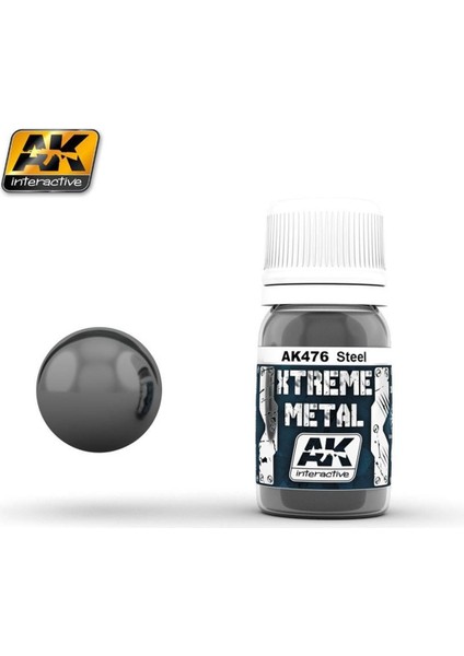 Ak 476 30 Ml. Çelik Rengi, Xtreme Metal Serisi Model Boyası