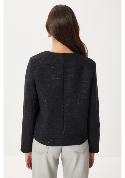 Vatkalı Düğmeli Tüvit Ceket LOH0016 Siyah indirimleri