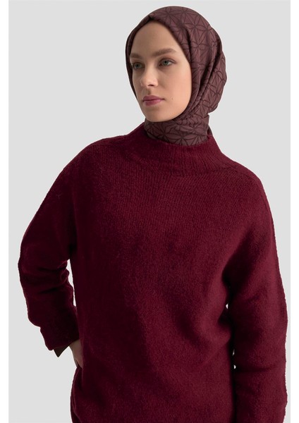 Düz Triko 25KD6001 Bordo modelleri