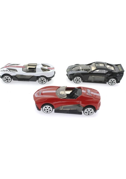 Die Cast Metal 3'lü Yarış Arabaları Siyah Araçlı fiyatları