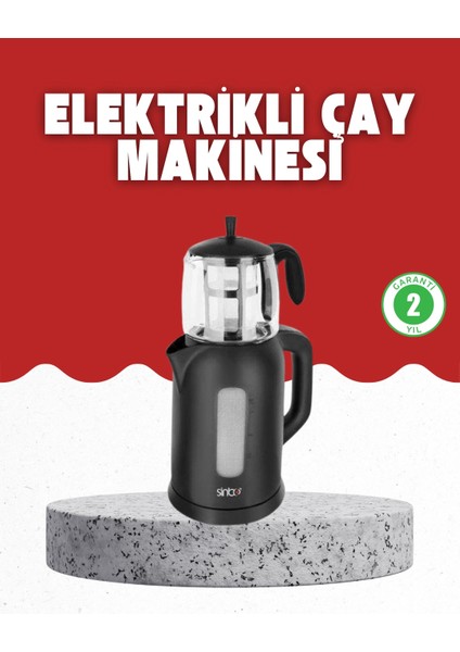 Sıcak Tutma Özellikli 2’si 1 Arada Çay Makinesi ve Su Isıtıcı