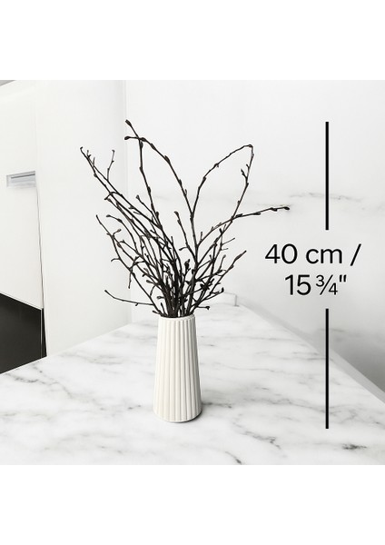 Doğal Siyah Kuru Gürgen Dalı Dekoru (40 Cm) – Beyaz Vazolu fırsatları