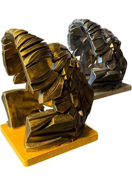 Goril Figürlü Şaraplık - El Işçiliği ile Boyanmış (Altın)