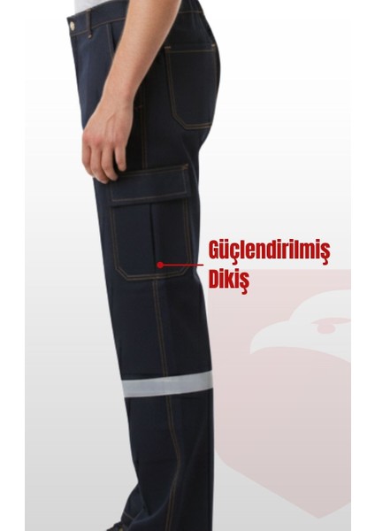 5 Cepli Reflektörlü Likrasız Uzun Ömürlü ve Sağlam Kumaş Koyu Lacivert Kot Pantolon fırsatları