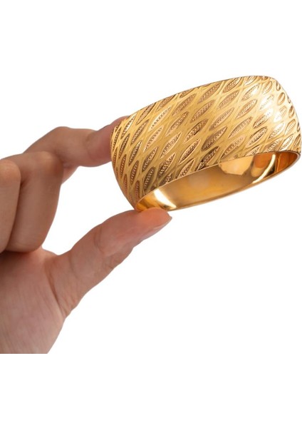 35 Gram (Gr) 40MM Yağmur Model Mega Bilezik 22 Ayar Yatırımlık Işçiliksiz modelleri