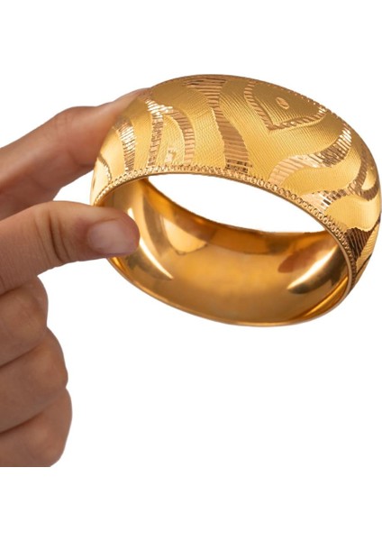 35 Gram (Gr) 40MM Dalga Desen Mega Bilezik 22 Ayar Yatırımlık Işçiliksiz fırsatları