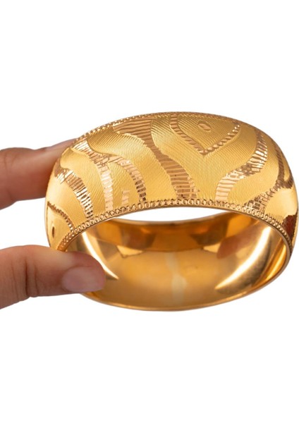 35 Gram (Gr) 40MM Dalga Desen Mega Bilezik 22 Ayar Yatırımlık Işçiliksiz indirimleri