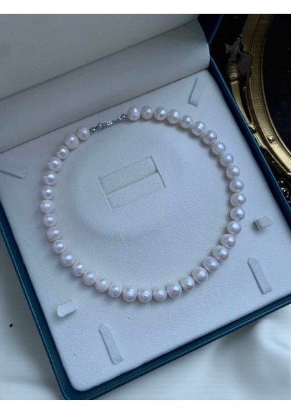 925 Ayar Gümüş Sertifikalı Doğal 10-11 mm Inci Kolye