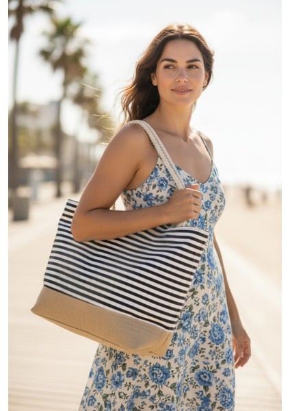 Kadın Plaj Çantası Yumuşak Saplı