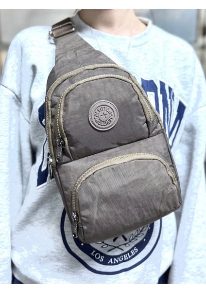 Su Geçirmez Kumaş Vizon Unisex Body Bag Çapraz Omuz Çantası