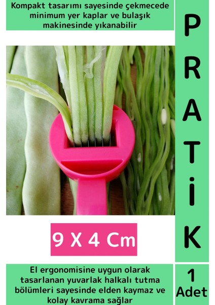 Ergonomik Tutuş Mutfak Kaymaz Hızlı Pratik Bamya Bakla Taze Fasulye Dilimleme Ayıklama Aparatı