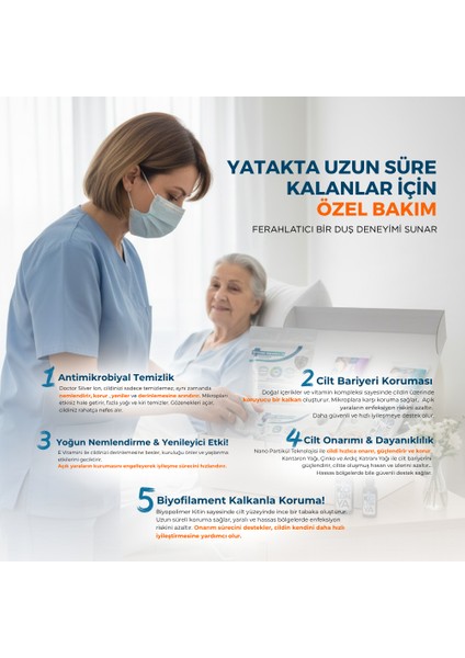 1 Aylık Hasta Bakım Seti – (Vücut Kesesi, 2x Mendil, 4x Saç Bonesi, 50 ml Dezenfektan fırsatları