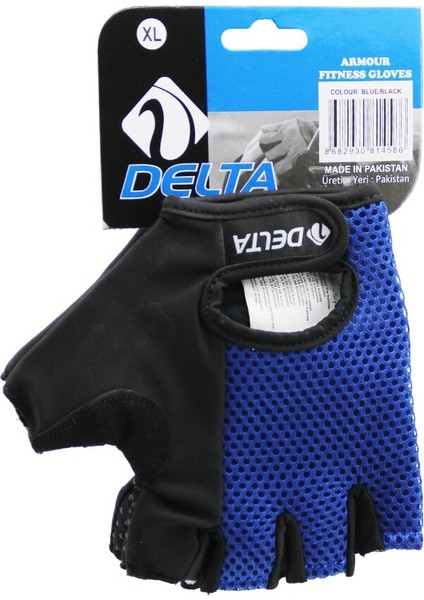 Parmaksız - Fileli Sporcu Eldiveni Mavi /siyah Xl (5332)