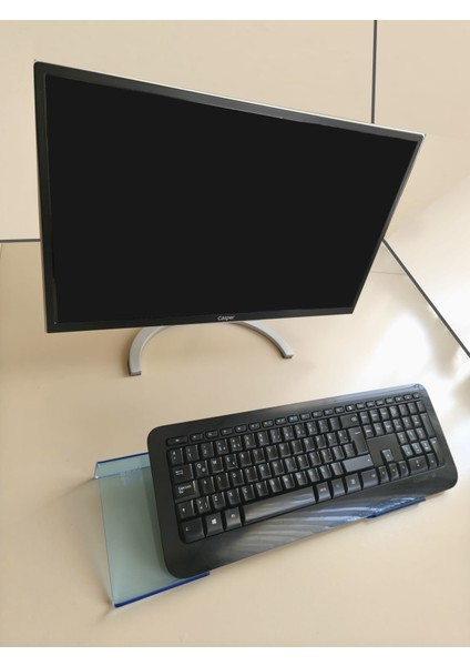 Klavye Standı Sehpası Klavye Yükseltici Pleksiglass 3 mm Şeffaf Açık Mavi Özel Renk.. fırsatları